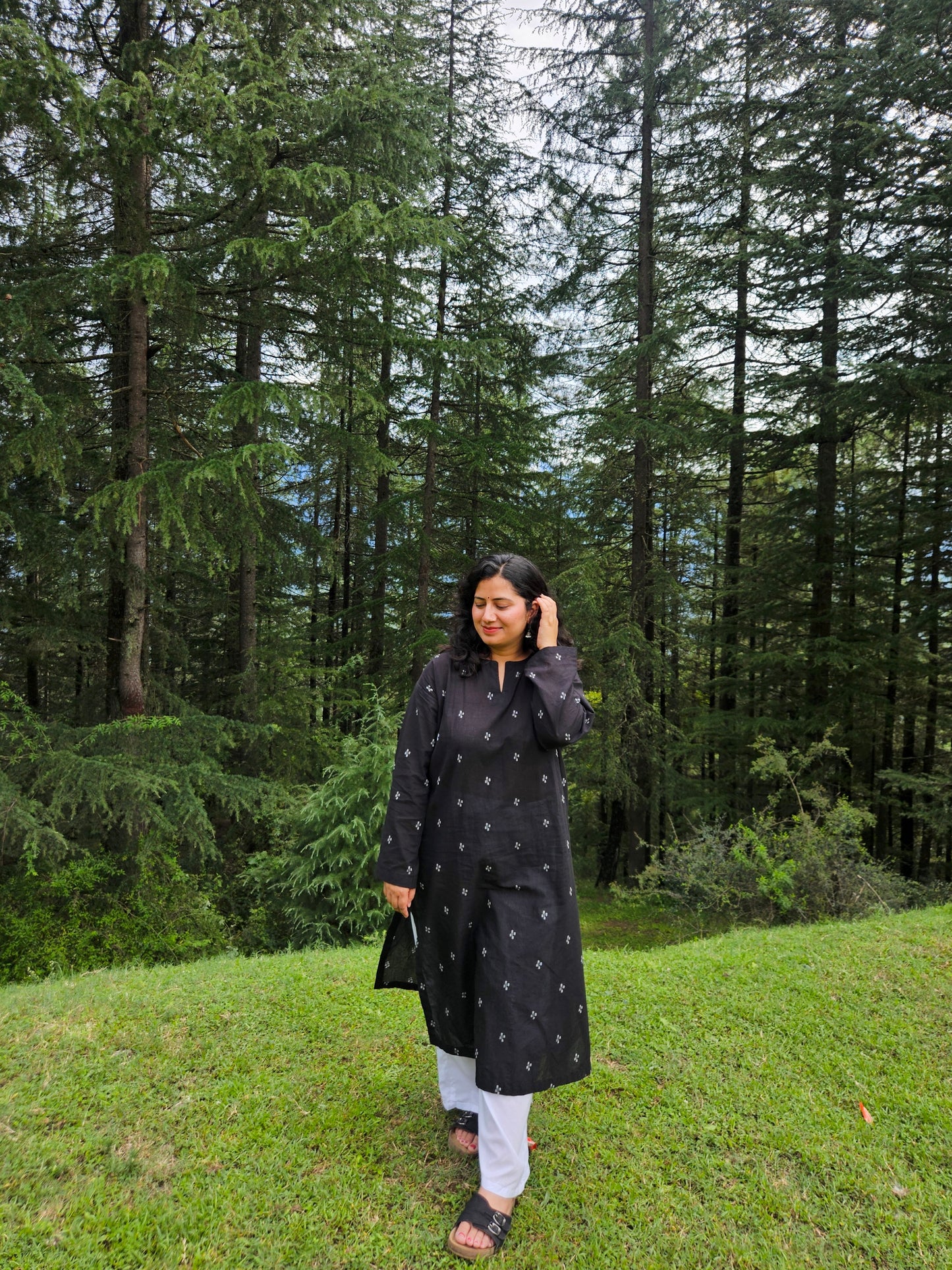 Saadgi Black Jamdani Phiran Set