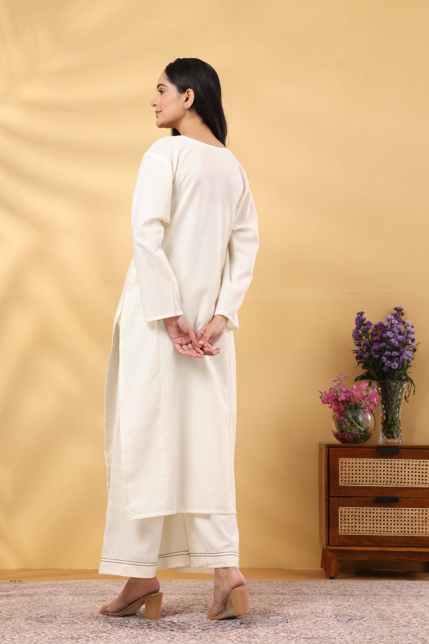 Saadgi  Warm Cream Coord Set