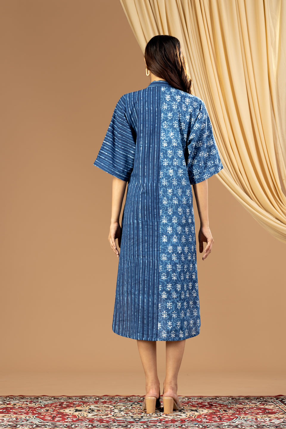 Umang Indigo Bagru Shirt Dress