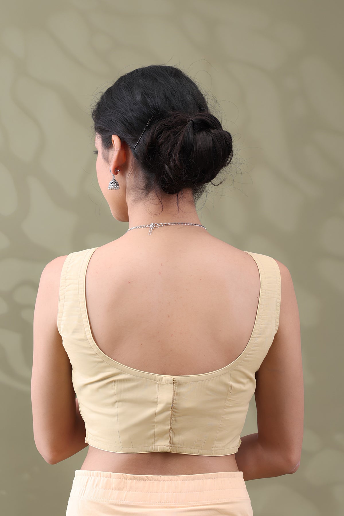 Navya Beige Basic cotton Sleeveless Blouse