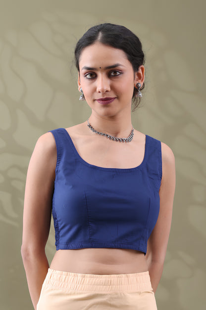 Navya Indigo Basic cotton Sleeveless Blouse