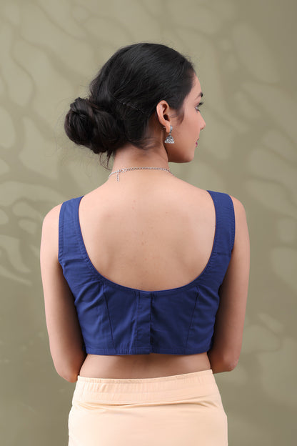 Navya Indigo Basic cotton Sleeveless Blouse