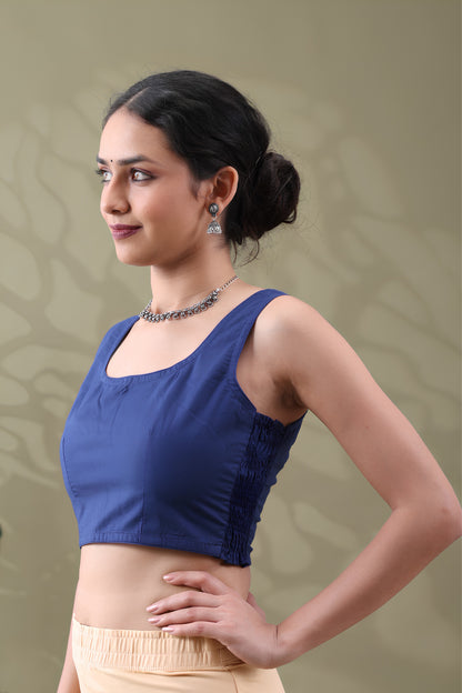 Navya Indigo Basic cotton Sleeveless Blouse