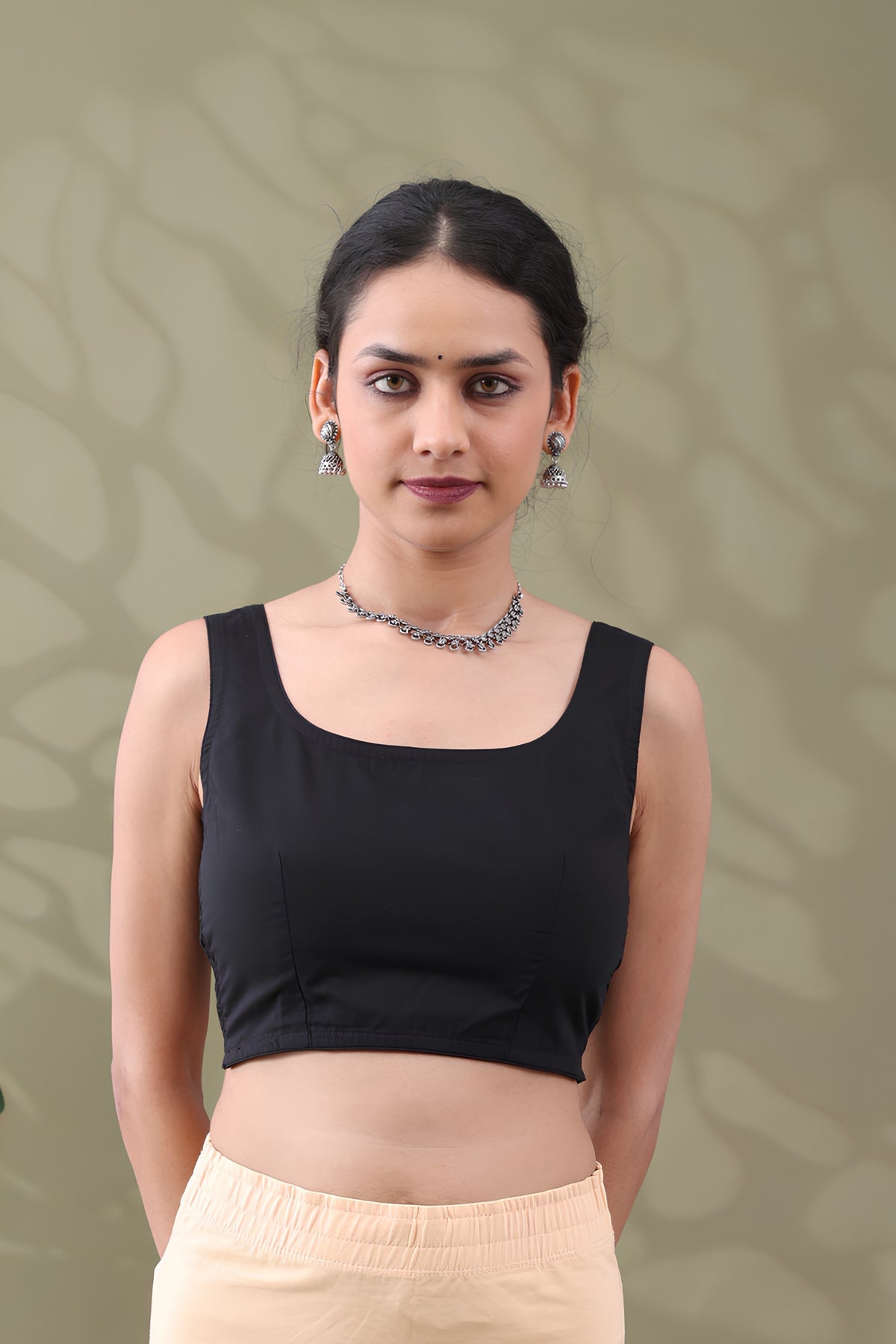 Navya Black Basic cotton Sleeveless Blouse