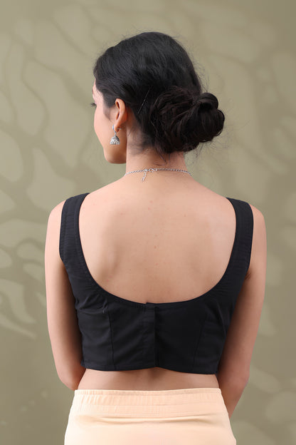 Navya Black Basic cotton Sleeveless Blouse