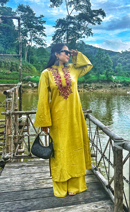Jugni Yellow Green Phiran Set