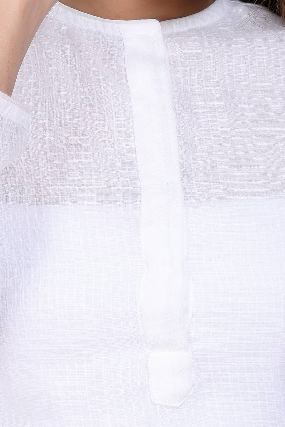 Aseel Flawless White Kota Kurta With Pant