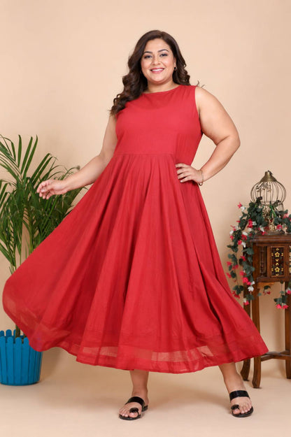 Aseel Maroon Dress with Kota Border