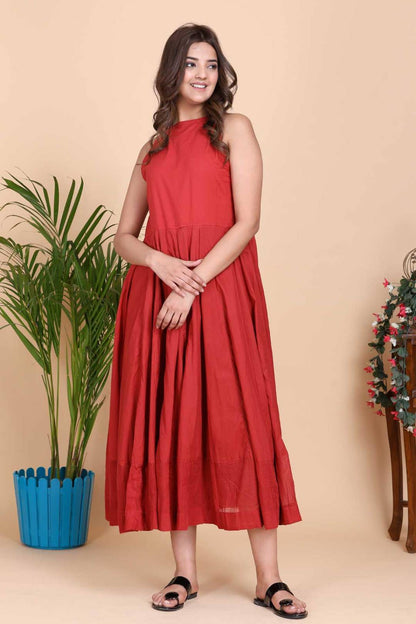 Aseel Maroon Dress with Kota Border