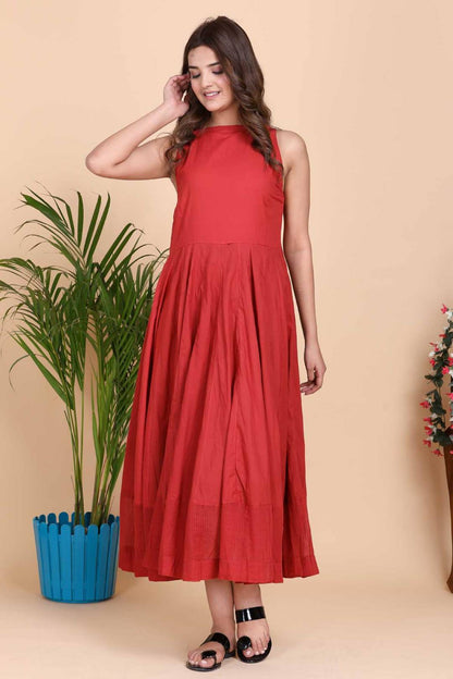 Aseel Maroon Dress with Kota Border