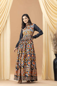 Aseel Multicolor Cotton Silk Kalamkari Dress