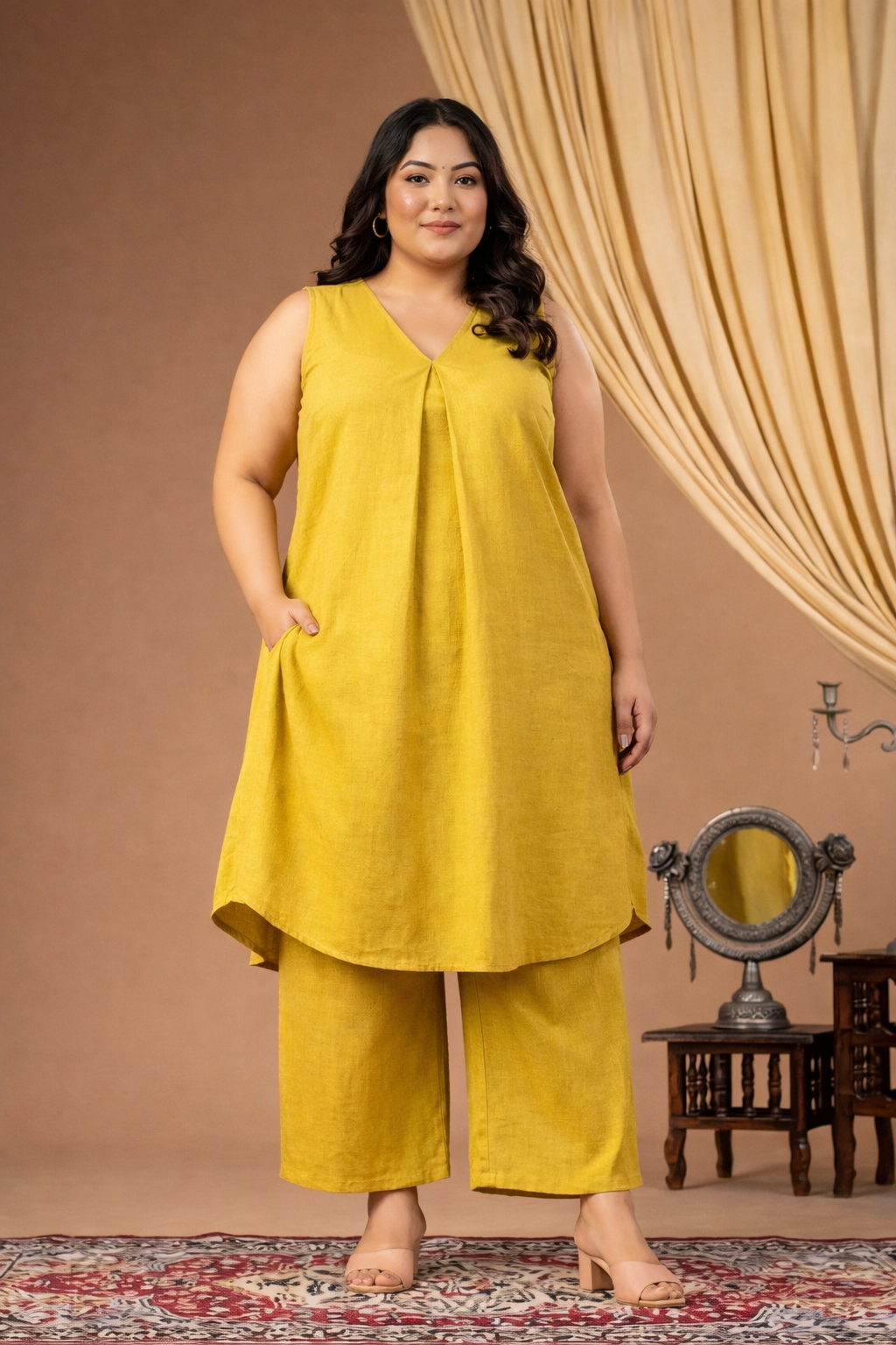 Harsingaar Gold Green Kurta Set