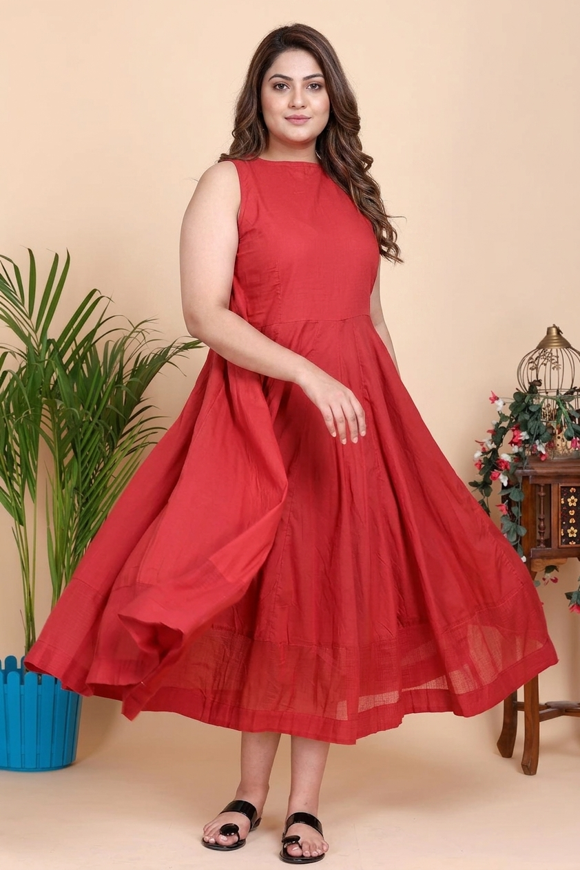 Aseel Maroon Dress with Kota Border