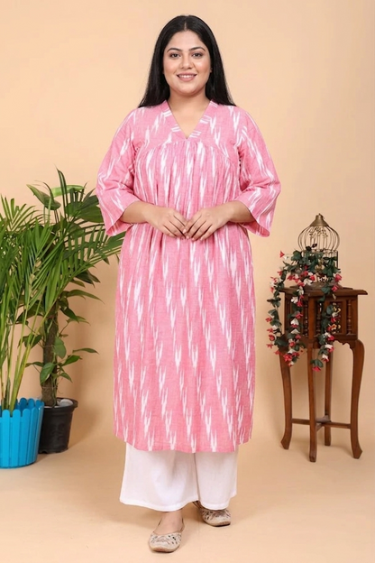 Aseel Pink Ikkat Set