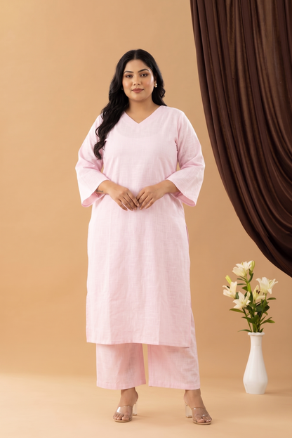 Bahaar Cotton Candy Pink Kurta Set