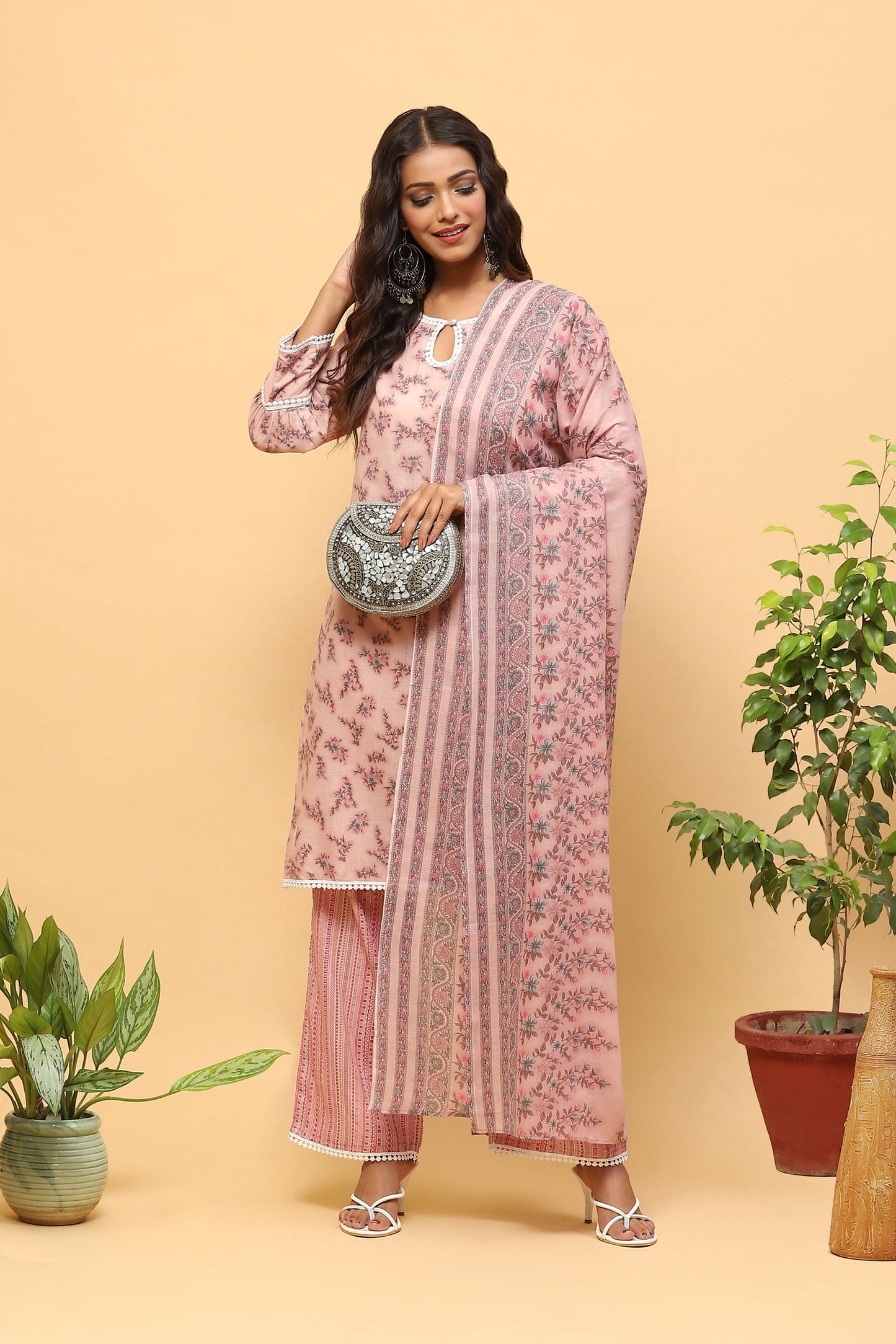 Pihu Light Mauve Digital Print Kurta Set