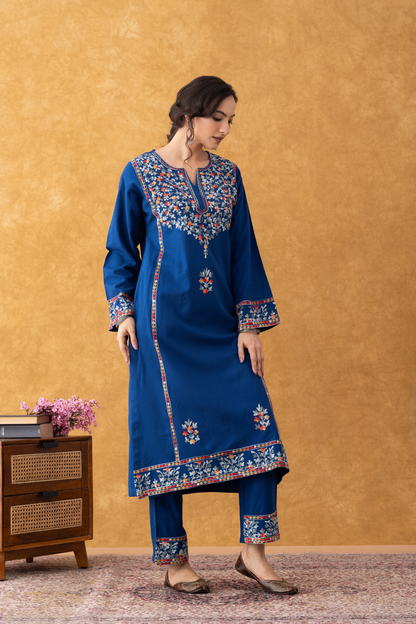 Blue embroidered kurta set, royal blue kurta set with dupatta, navy blue kurta set with dupatta, sky blue kurta set with dupatta, winter suits for women, winter suits designs for ladies, winter party wear suits for ladies, winter stitched suits for ladies, winter wear suits for women, Kashmiri winter suits for ladies. Blue embroidered kurta set, royal blue kurta set with dupatta, navy blue kurta set with dupatta, sky blue kurta set with dupatta, winter suits for women, winter suits designs for ladies, winte