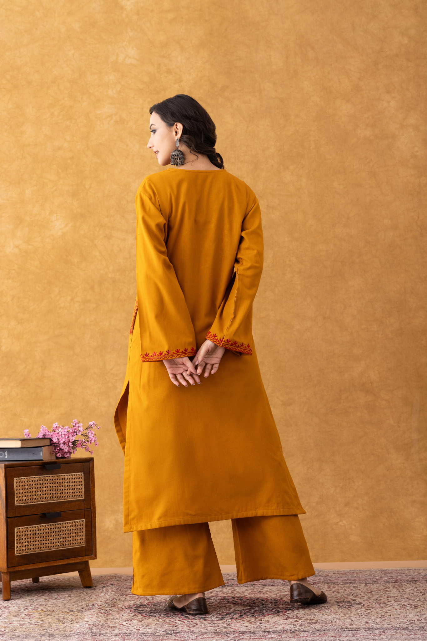 mustard colour pheran, mustard pheran, mustard colour embroidery, mustard yellow embroidered fabric, mustard with red suit set, mustard with red suit set party wear, women mustard with red suit set, mustard with red suit set ladies, mustard with red suit set online, winter suits, winter suits for women, kashmiri winter suits for ladies, kashmiri winter suits for ladies with price, winter suits unstitched, winter woolen suits for ladies with price, unstitched winter suits for ladies