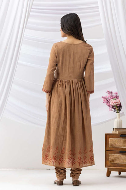 Mridu Mud brown block Angrakha