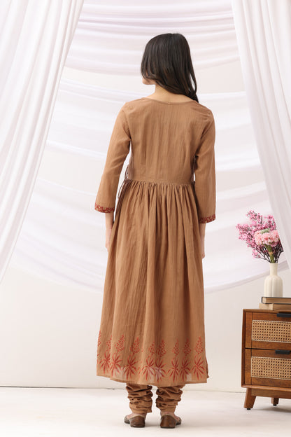 Mridu Mud brown block Angrakha