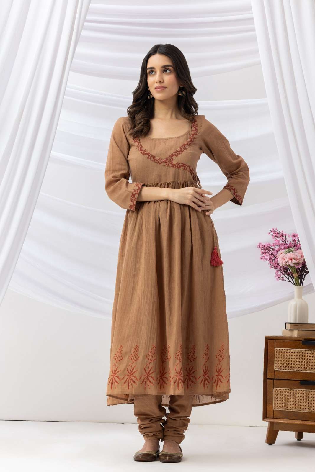 Mridu Mud brown block Angrakha
