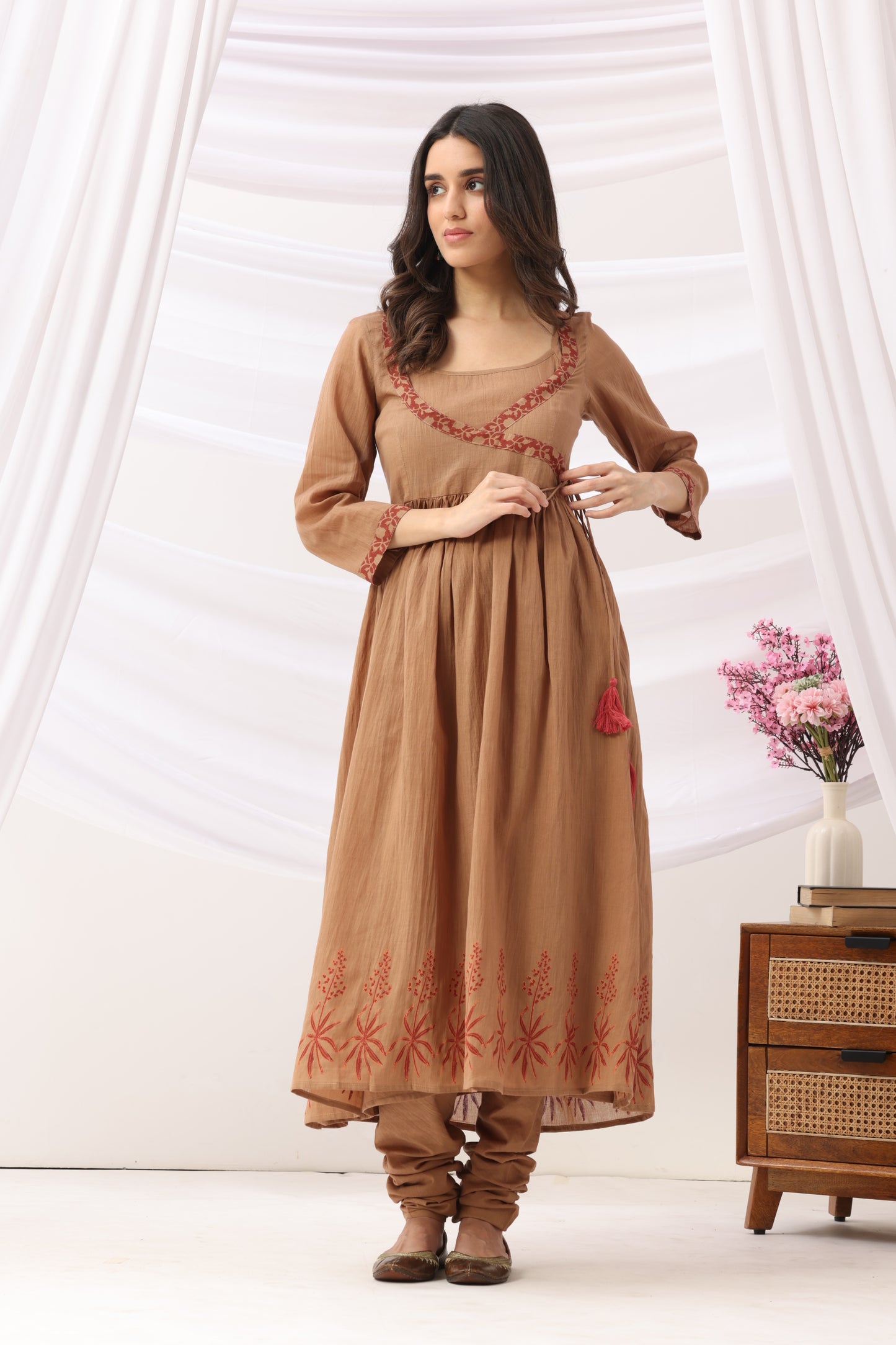 Mridu Mud brown block Angrakha