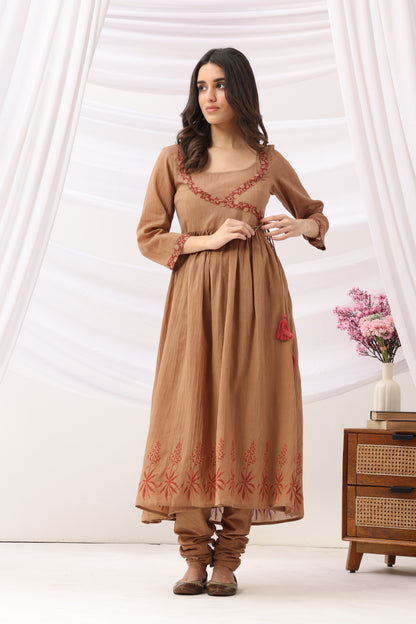 Mridu Mud brown block Angrakha