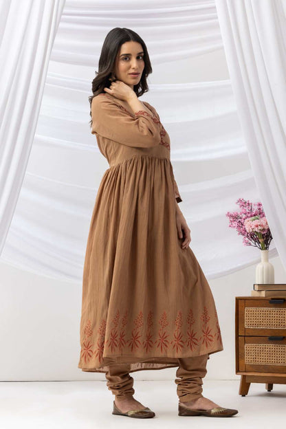 Mridu Mud brown block Angrakha