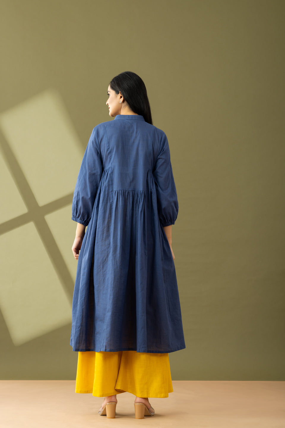 Utsaah True Blue And Yellow Kurta Set