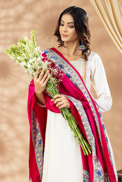 Umang Cream Patch Kurta Set
