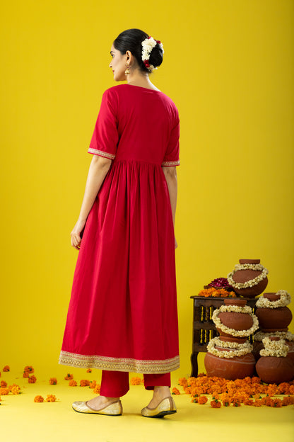 Utsaah Dark Magenta Suit Set