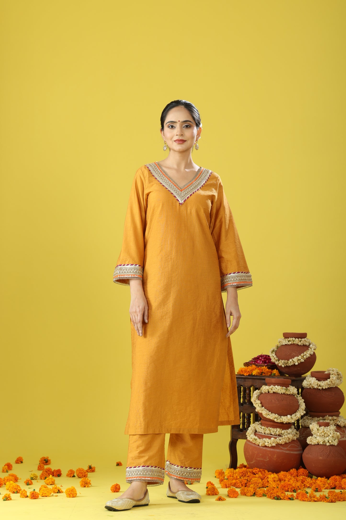Utsaah Mustard Yellow Kurta Set