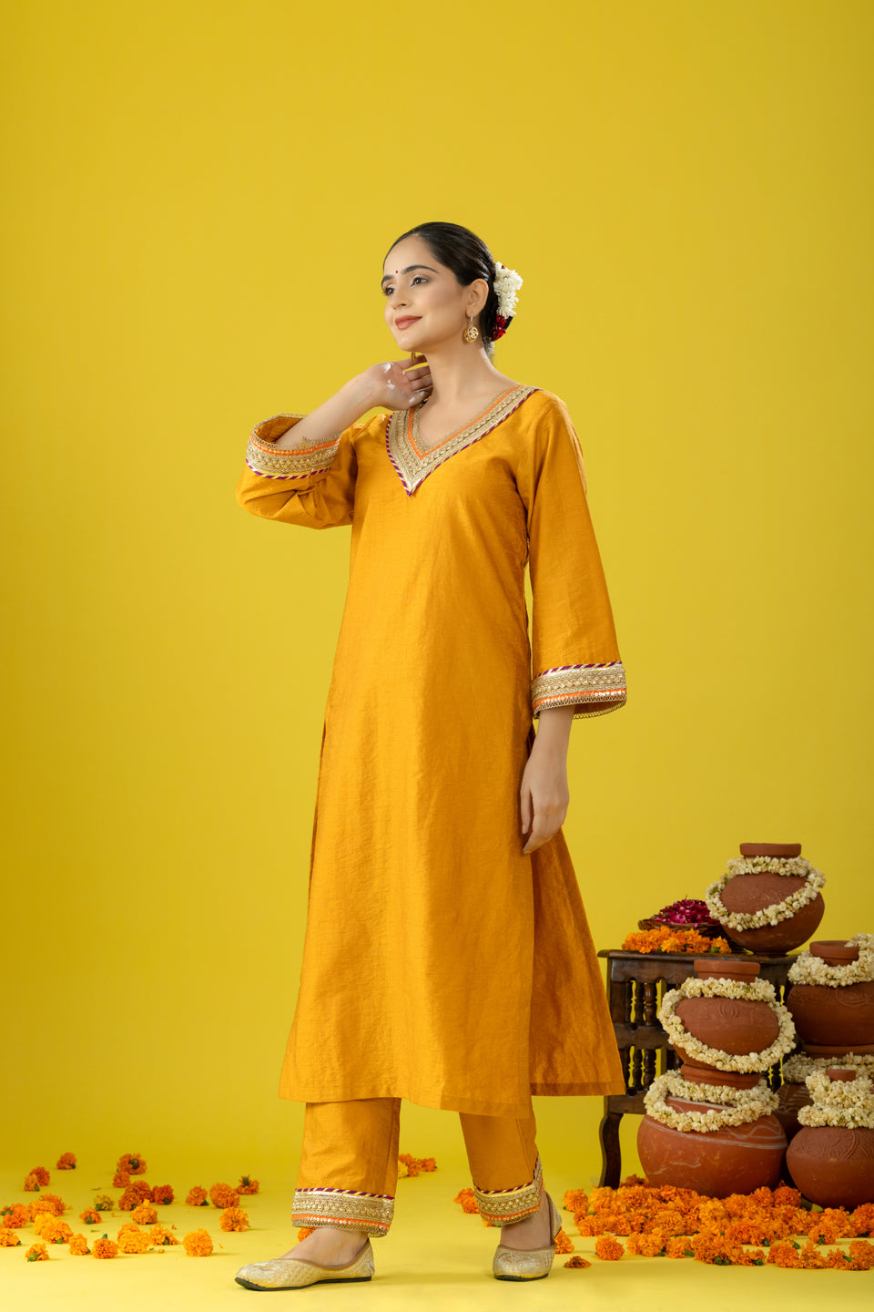 Utsaah Mustard Yellow Kurta Set