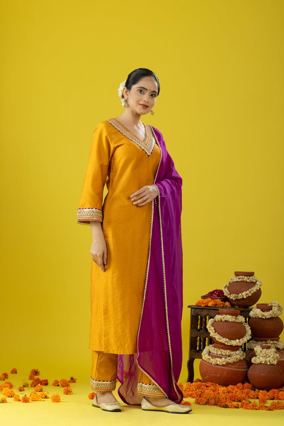 Utsaah Mustard Yellow Kurta Set