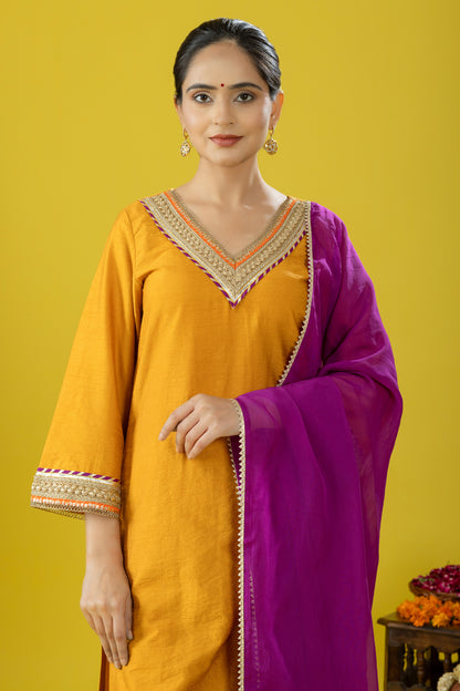 Utsaah Mustard Yellow Kurta Set