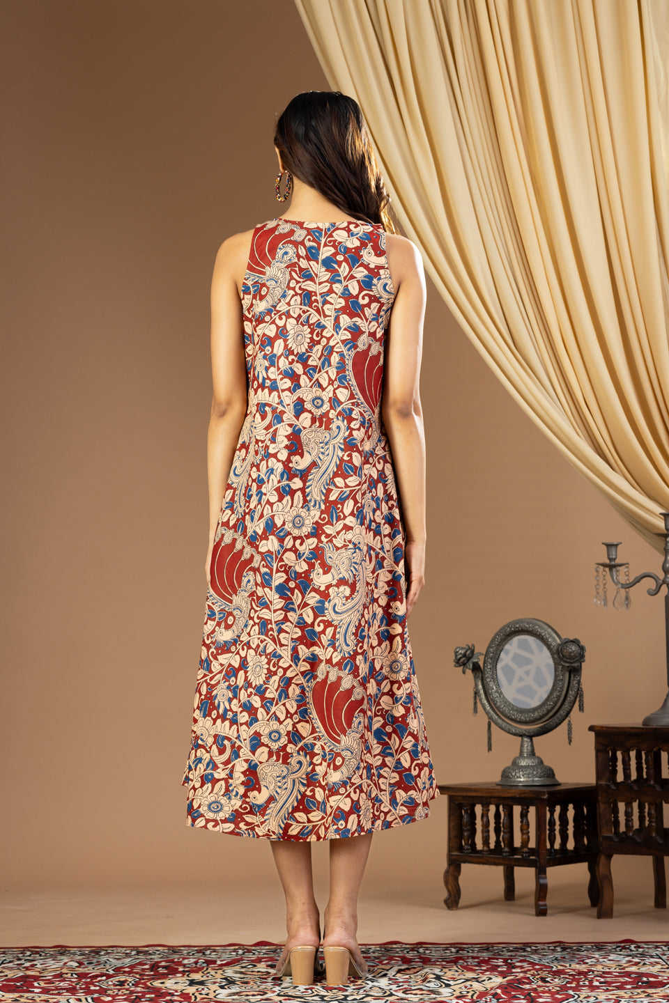 Umang Rust Red Kalamkari Dress