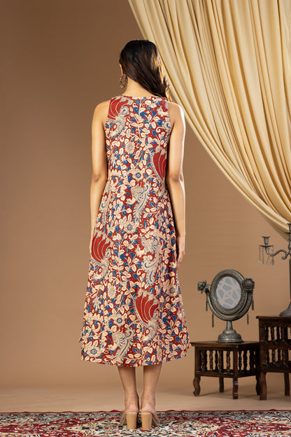 Umang Rust Red Kalamkari Dress