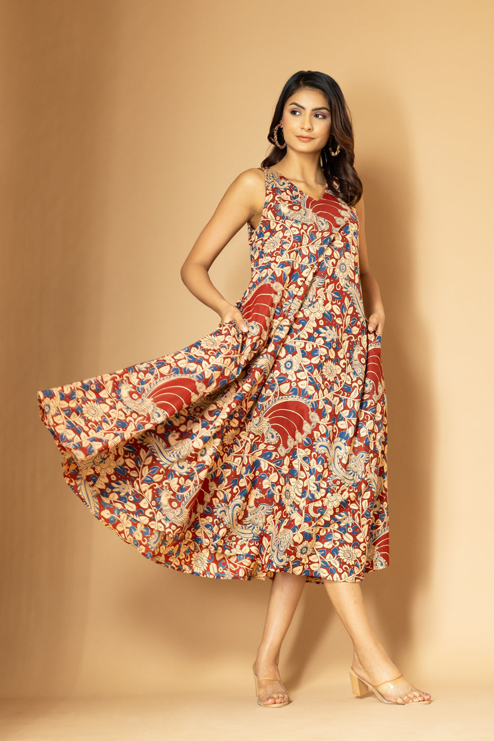Umang Rust Red Kalamkari Dress