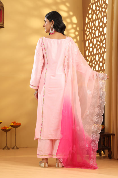 Jashn Blush Pink Magenta Gota Suit Set
