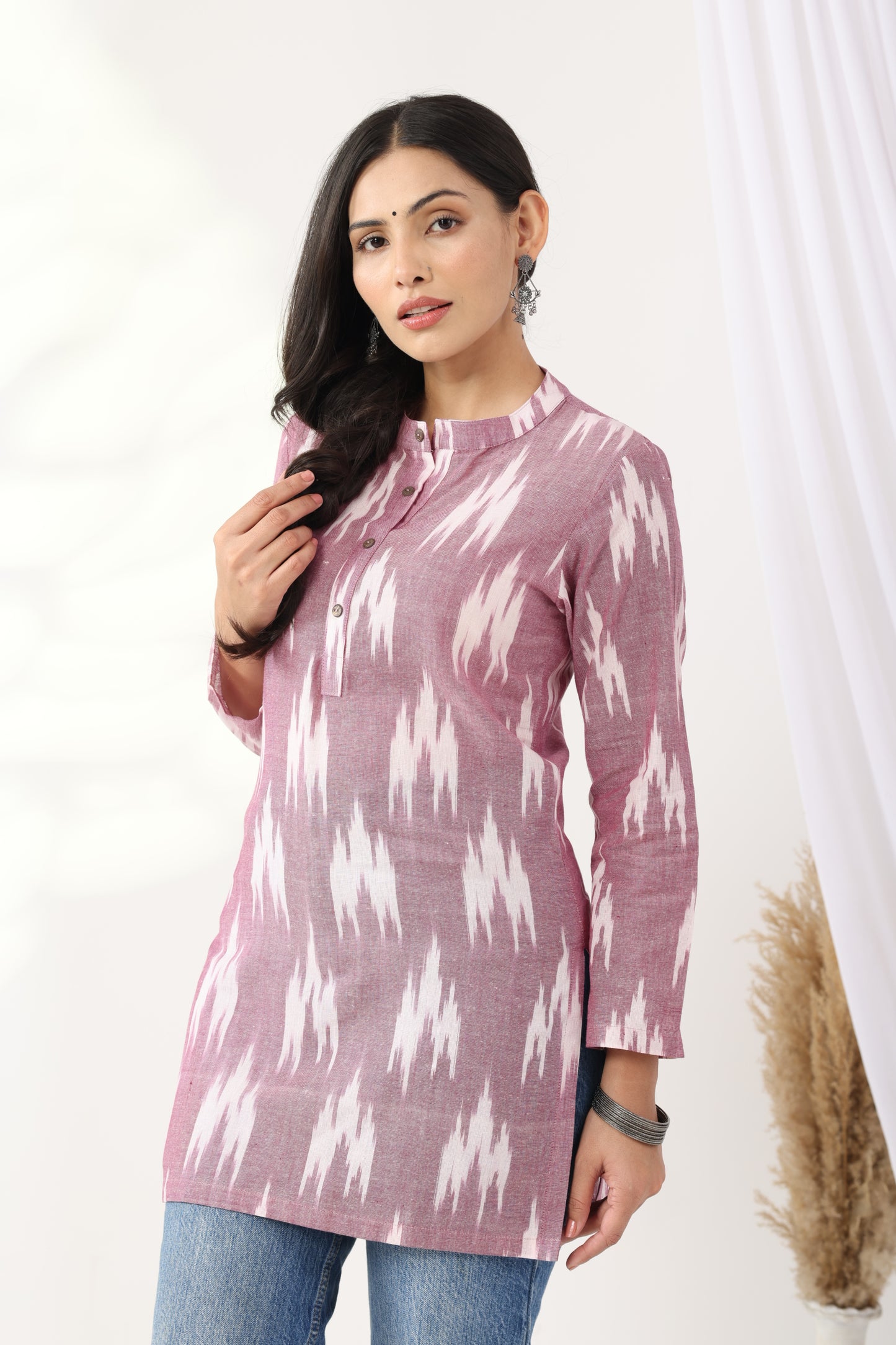 Heer Mauve Ikat tunic