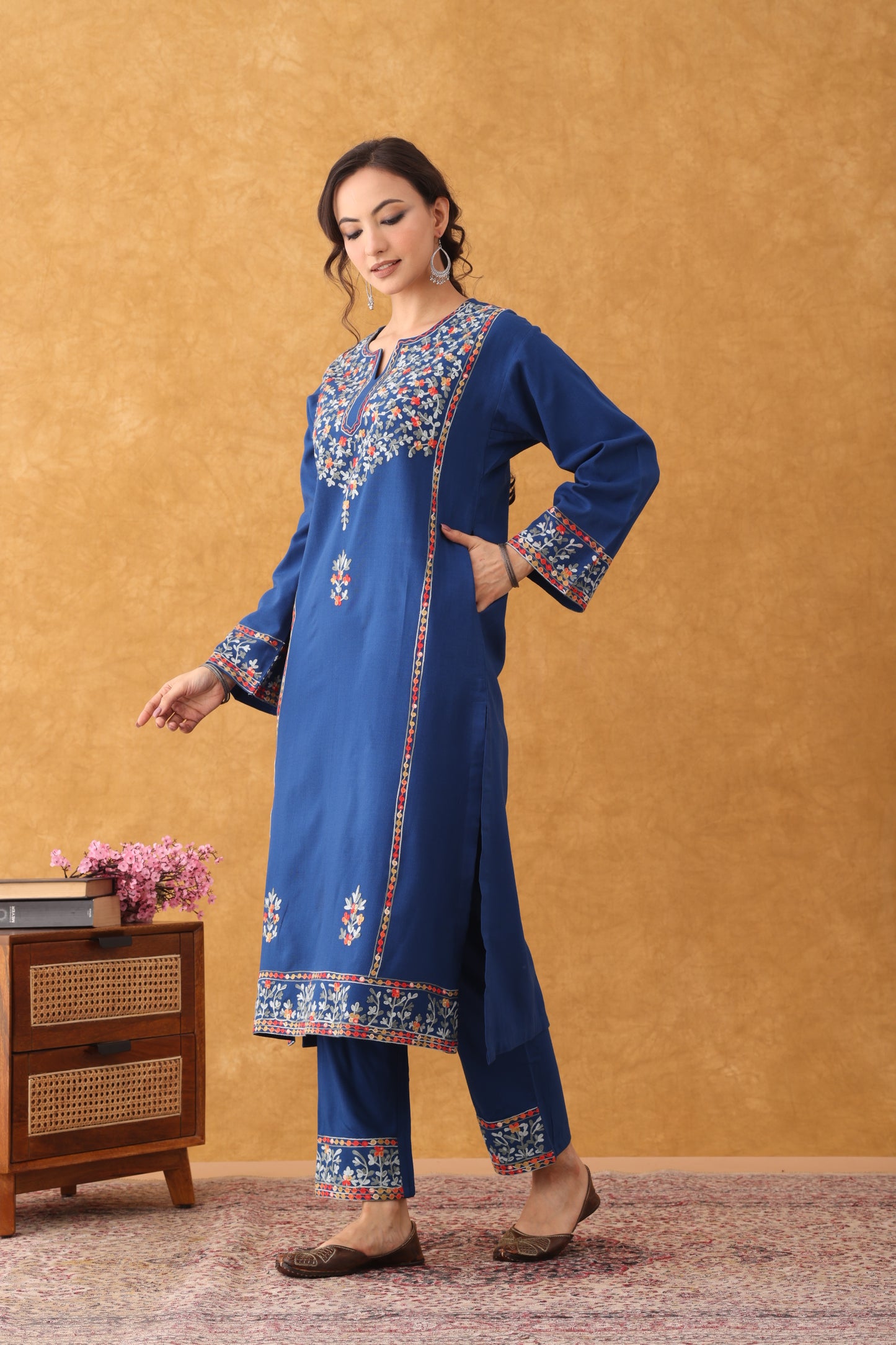 Noor Blue Embroidered Kurta Set