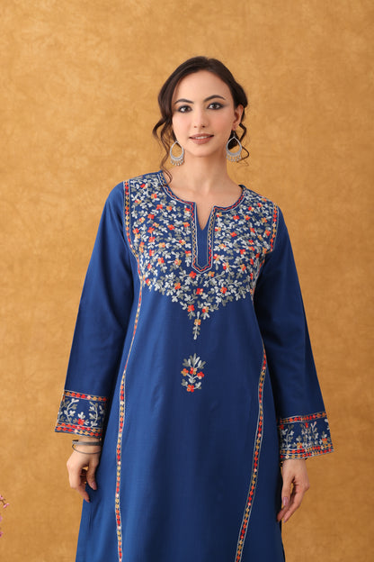 Noor Blue Embroidered Kurta Set