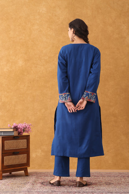 Noor Blue Embroidered Kurta Set