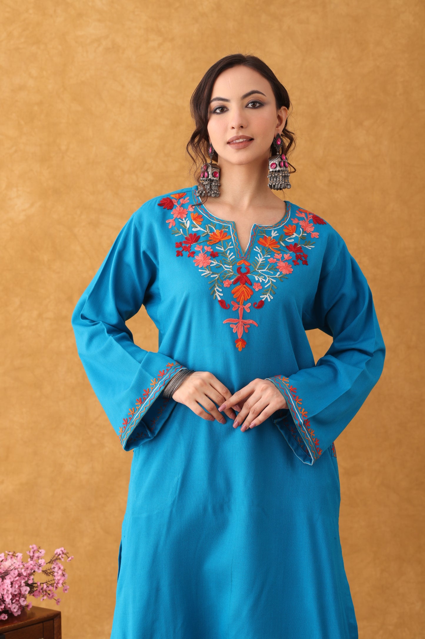 Noor Phirozi Multi Embroidered Phiran Set