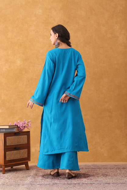 Noor Phirozi Multi Embroidered Phiran Set