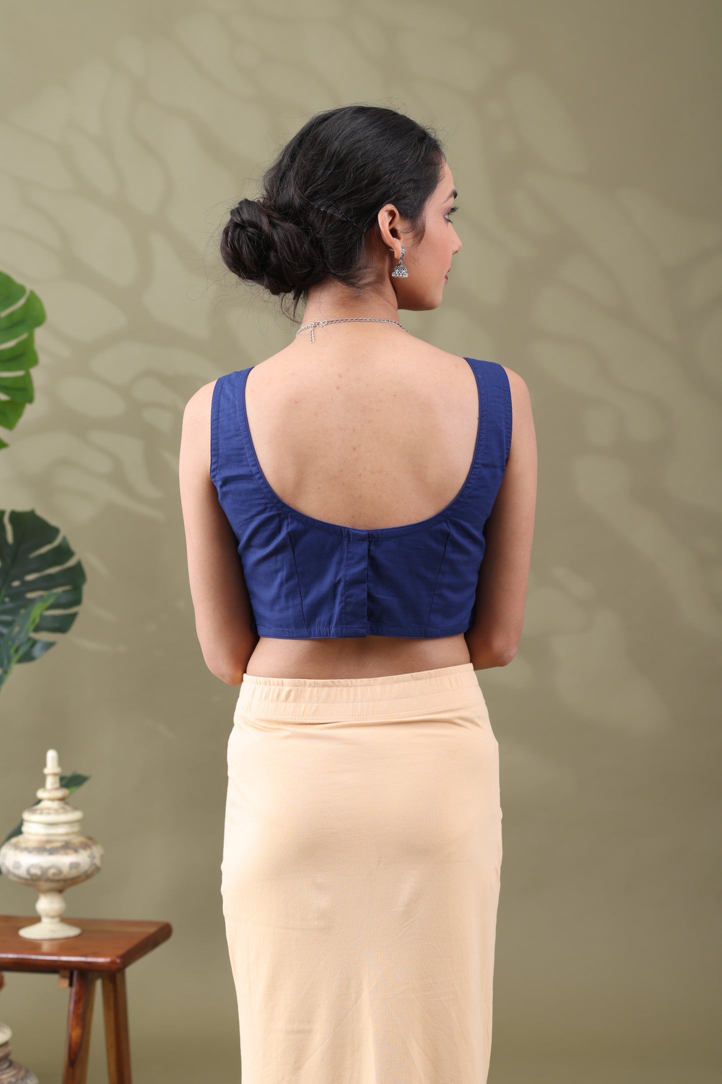 Navya Indigo Basic cotton Sleeveless Blouse