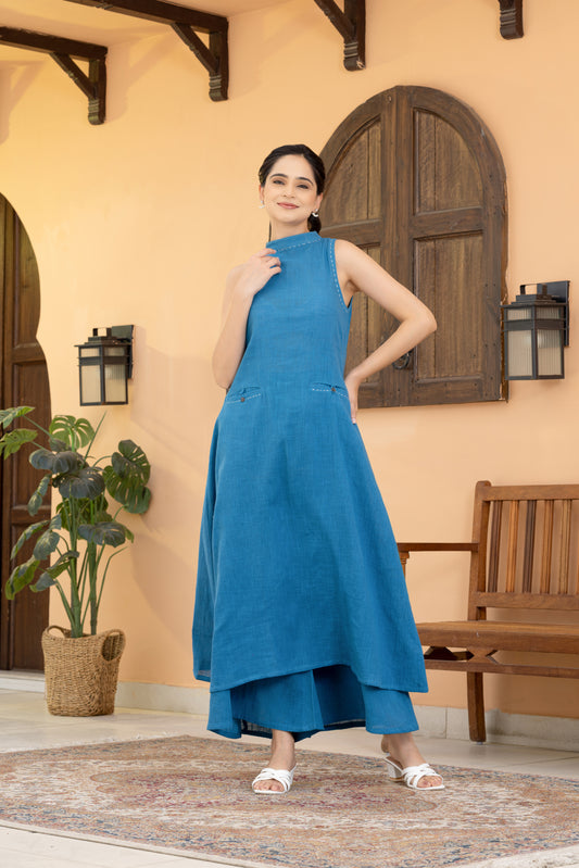 Jugni Teal Halter Kurta Set