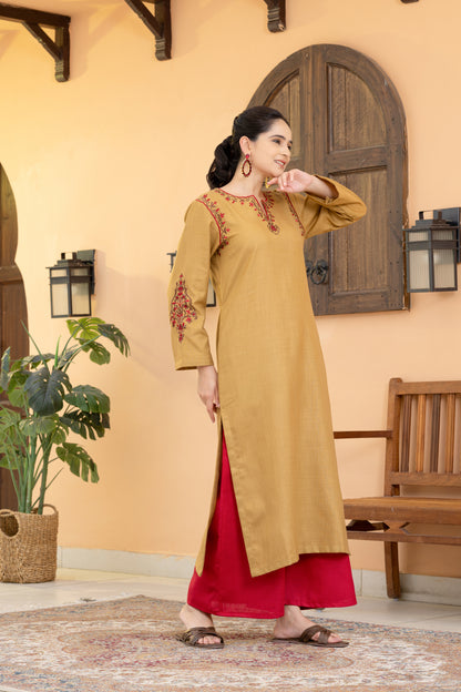 Jugni Sheen Gold Embroidered Phiran Set