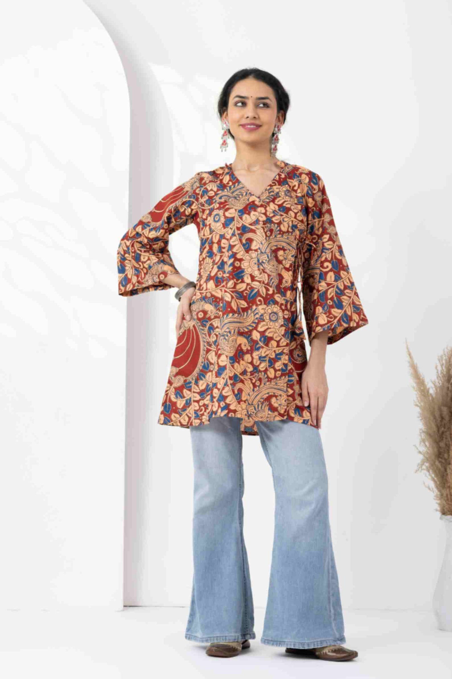 Heer Rust Red Angrakha Tunic