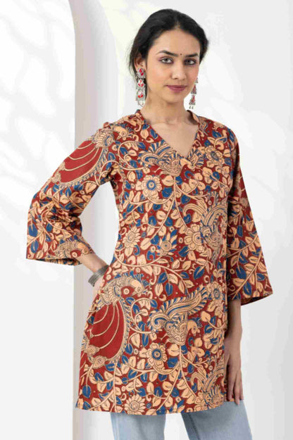 Heer Rust Red Angrakha Tunic